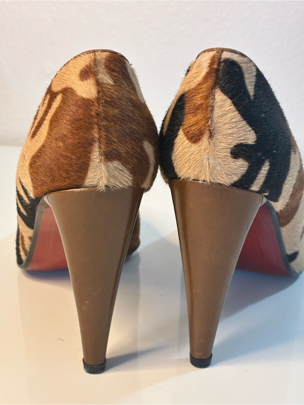 VTG STUART WEITZMAN 10B Women's Camouflage Pointed-Toe High Heels - Brown/Black - Picture 11 of 15